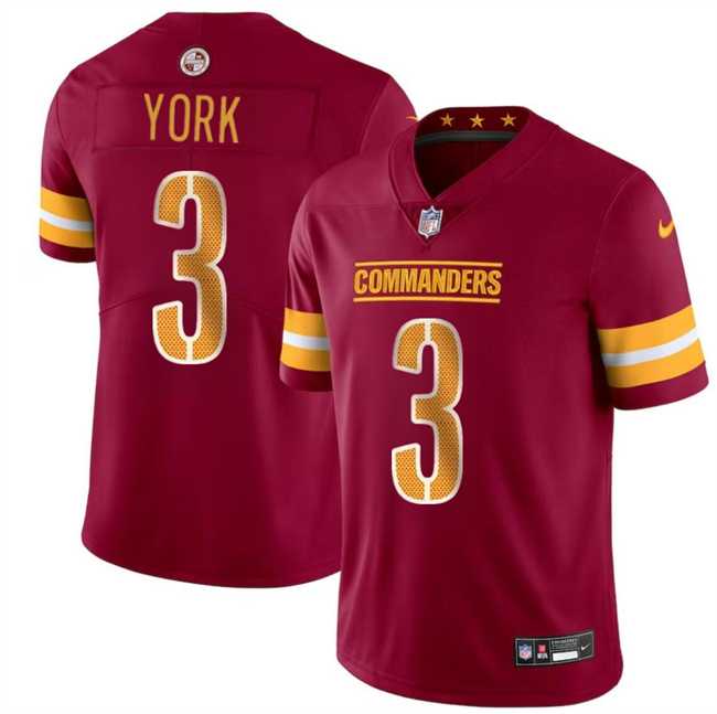 Men & Women & Youth Washington Commanders #3 Cade York Burgundy 2024 Vapor Limited Football Stitched Jersey->washington commanders->NFL Jersey